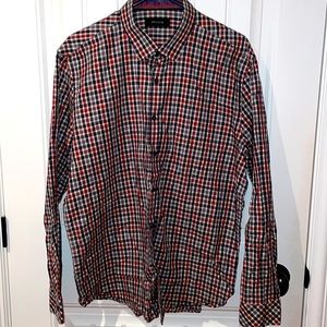 Orvieto shirt in bLue and red check pattern, in large